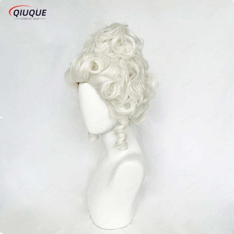 Marie Antoinette Cosplay Wigs Princess Medium Curly Heat Resistant Synthetic Hair Wig + Wig Cap