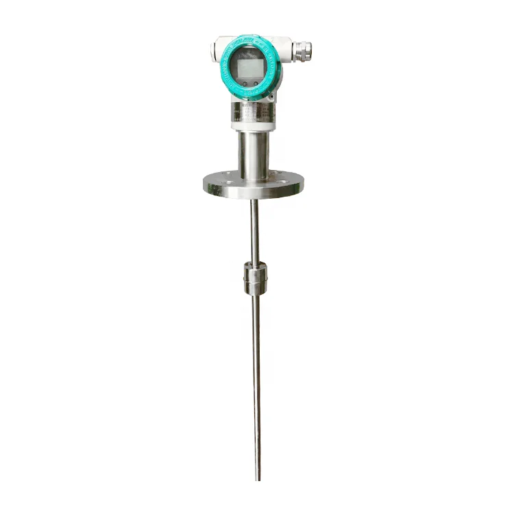 Magnetostrictive liquid level transmitter/float level gauge capable of outputting liquid level pressure and temperature