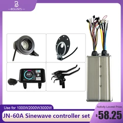 Controlador de onda sinusoidal JN 60A, Sensor controlador de modo Dual/sin Sensor, 48V-72V para Motor de cubo de 1000W, 1500W, 2000W y 3000W