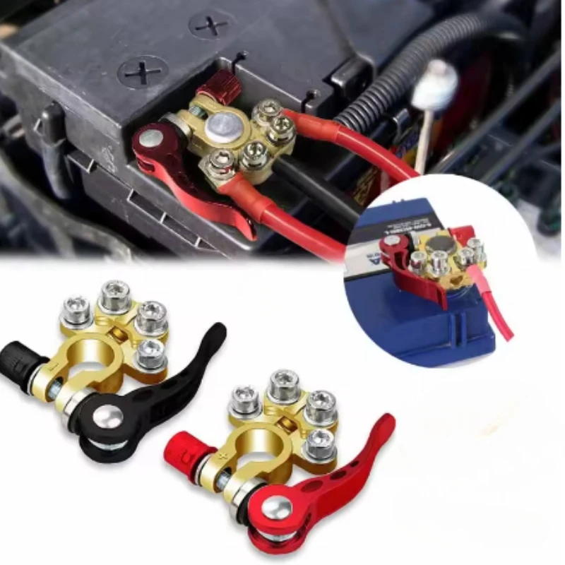 

A SettCar Battery Terminal Kit Auto Parts Tool 12V 24V Quick Release Wires Cable Clamps Disconnect Connector UTV Tractor