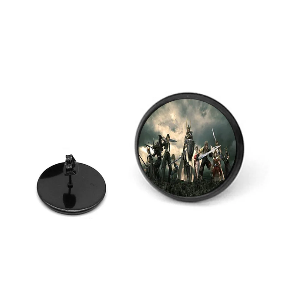 Boucles d'Oreilles Cool pour Bol, 2 Pièces, Anime, Final Net, Rond, Noir, Forme Ronde, Beau Fermoir