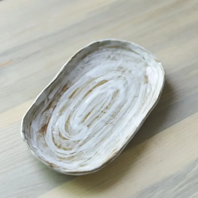 Japanese Classic Minimalist Ceramic Plate Light Luxury Beautiful Glazed Surface Hot Sale Home Decoration