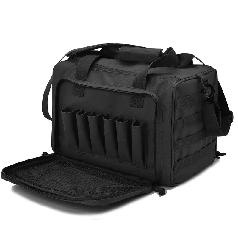 Large Capacity Tactical Range Handbag for Outdoor Hunting Shooting Training - Gun Box Hiking Camping Pistol Storage