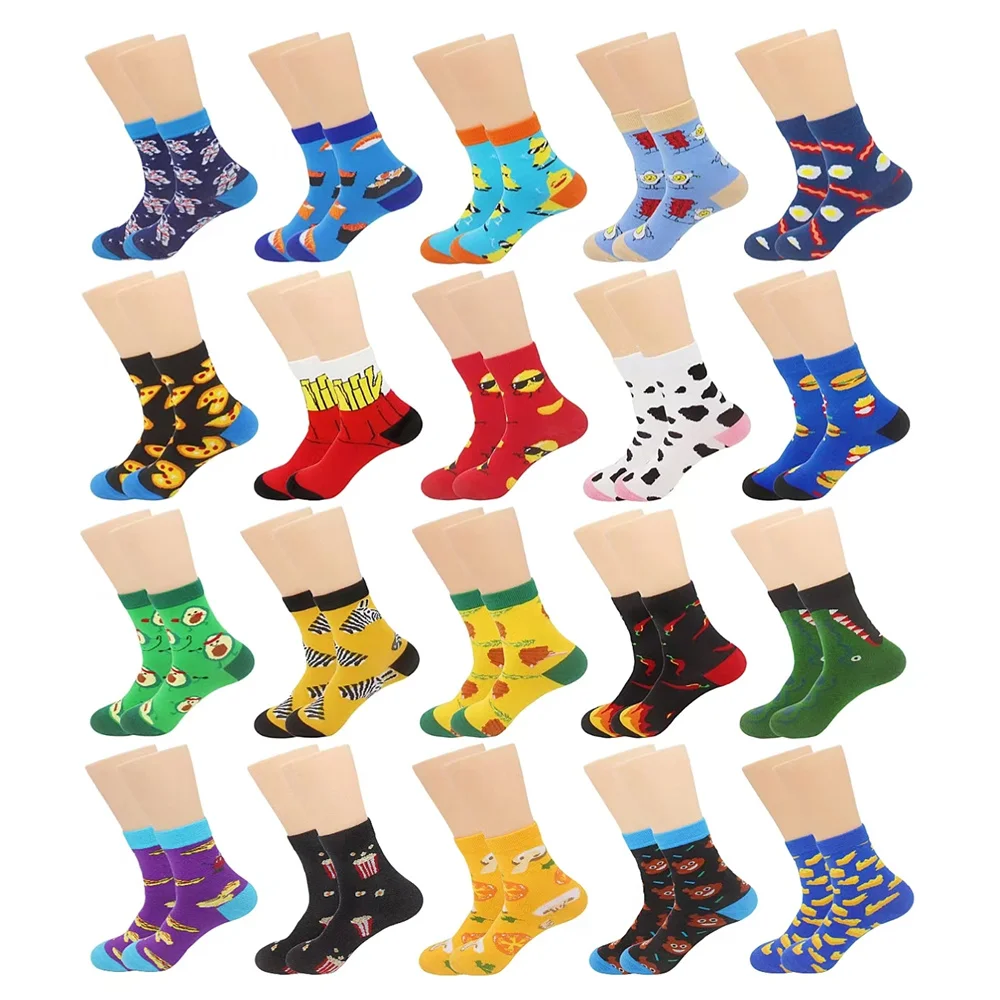 New spring and autumn children's cartoon sports style trendy men's mid-calf socks