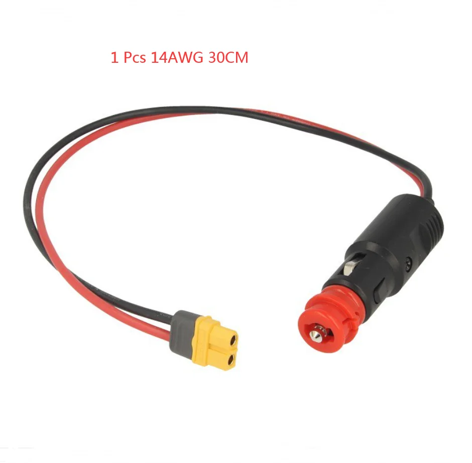 12-24V Car Cigarette Lighter Plug Male to XT60 Female Socket Connector Plug Adaptor With14AWG 20/30/50cm Wire for RC Chargers