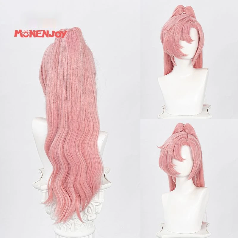 니콜 데마라 코스프레 가발 게임 Zenless Zone Zero 긴 핑크 컬 내열성 헤어 할로윈 파티 가발