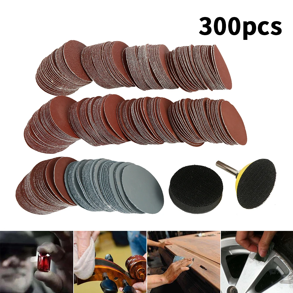 200/300Pcs 2Inch Sanding Discs Pad Kit Sanding Discs 60-1000Grit Paper Sandpaper with Abrasive Polish Pad Plate Tool Accessories