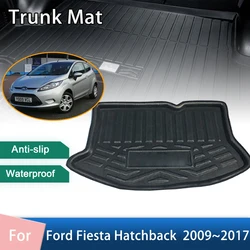 Car Rear Boot Cargo Pad for Ford Fiesta Mk7 Hatchback 2009~2017 Waterproof Protect Trunk Liner Tray Trunk Mats Auto Accessories