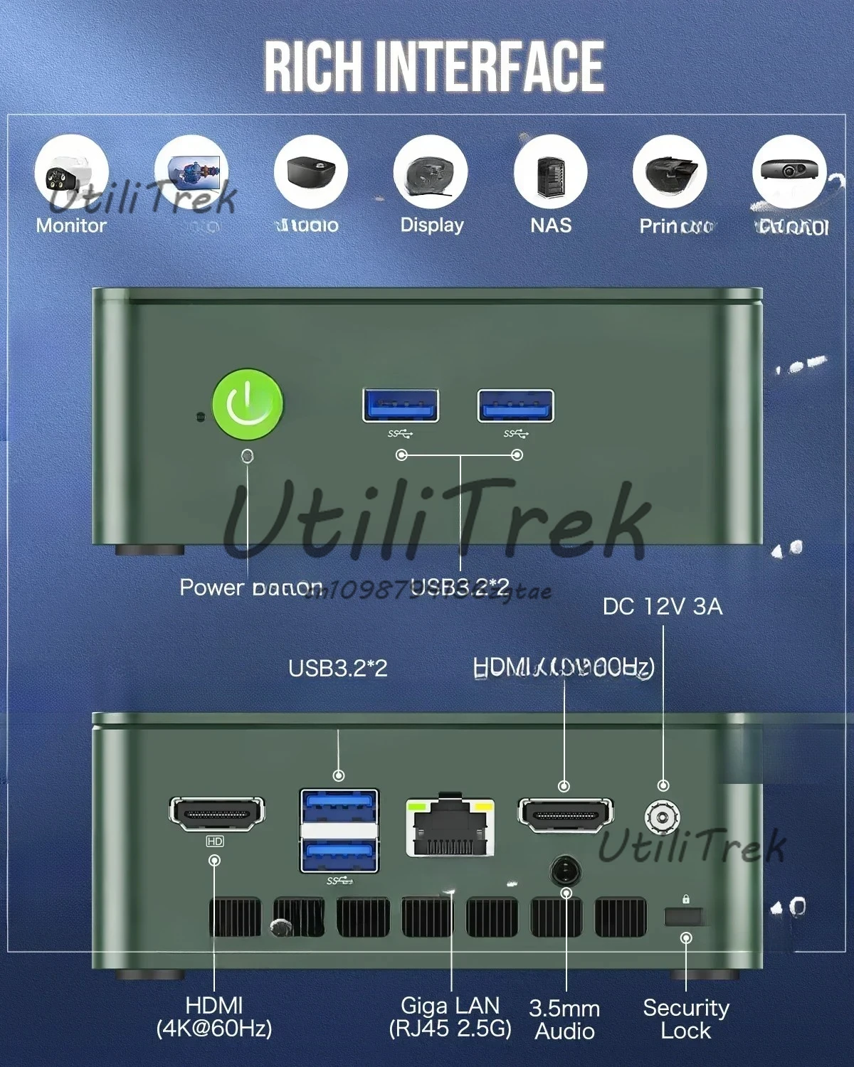 N100 كمبيوتر صغير يعمل بنظام التشغيل Windows 11 Pro DDR4 16GB 512GB NVMe SSD WIFI6 BT5.2 وحدة تحكم ألعاب كمبيوتر صغير لسطح المكتب #3