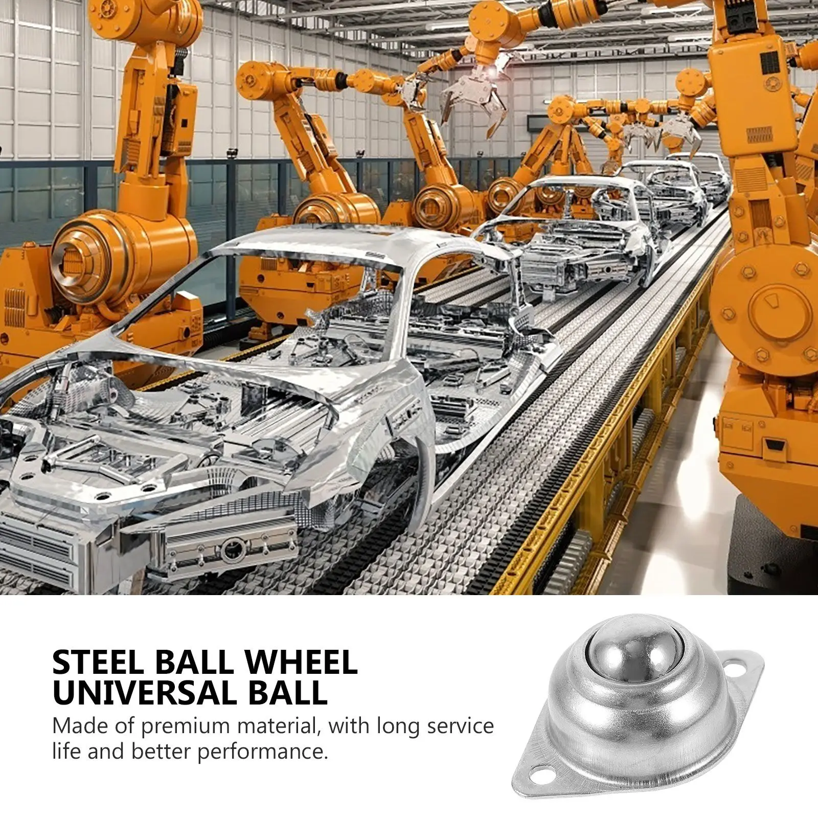 20 Pcs Universal Ball Caster Wheels Round 360 Degree Steel Replacement Rotation Casters Screw Mounted Roller Transfer Unit