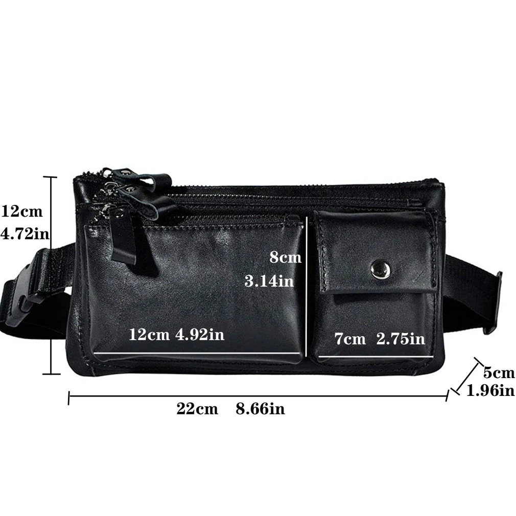 Genuine Leather Fanny Pack Waist Bag for Men Women Hip Bum Bag Travel Pouch Sling Bag Crossbody Chest Bags Shoulder Daypack