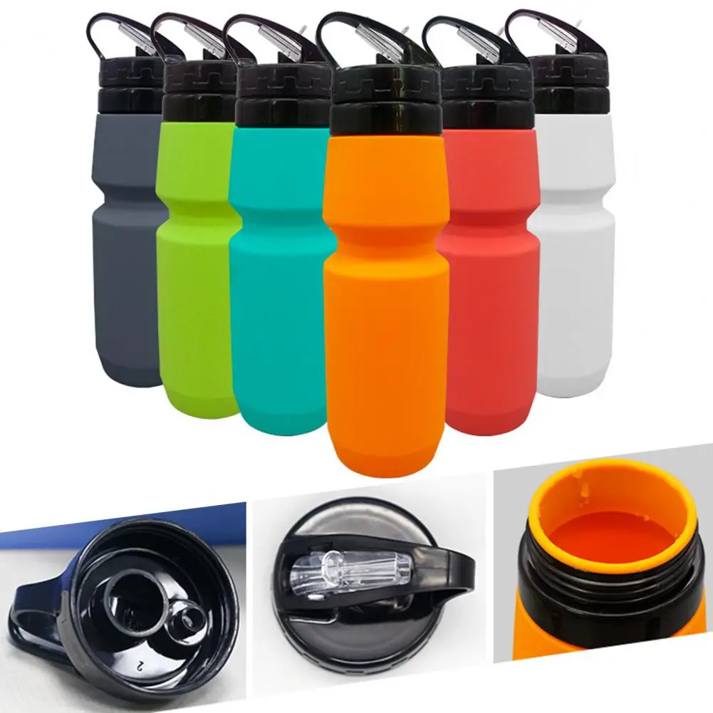 Silicone Folding Sport Bottle Gym Cycling Camping Water Flask Drinking Bottle Water Jug Men Women Collapsible Sport Drinking Cup