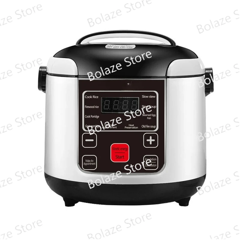 12V 24V 220V Portable Electric Rice Cooker 2L Timing Reservation Food Heating Cooking Steamer Soup Stew Pot Steamer Cooker