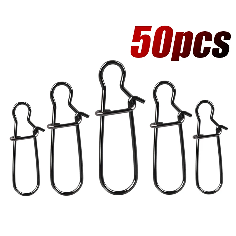 0 Fishst Clipin Connector Lock Snap forgó tömör gyűrűk Biztonsági rögzítők Horgászhorog Szerszám Snap