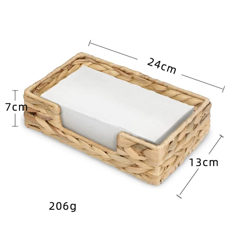 

A71Z 2PCS Bathroom Disposable Guest Towel Holder Long Seagrass Woven Rattan Wicker Table Hand Guest Towel Basket Tray,L