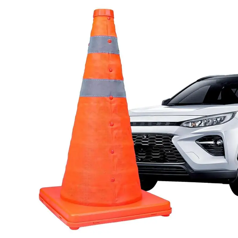 45cm Height Collapsible Traffic Cones Multi Purpose Reflective Safety Cones Foldable Road Cones Parking Cones