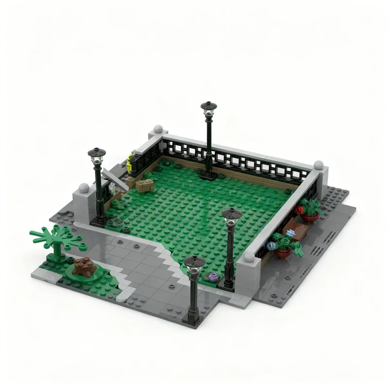 704-teiliges MOC Superhelden Marvelled New York Central Park Modellbausatz Architektur Weihnachtsgeschenkidee Bildung