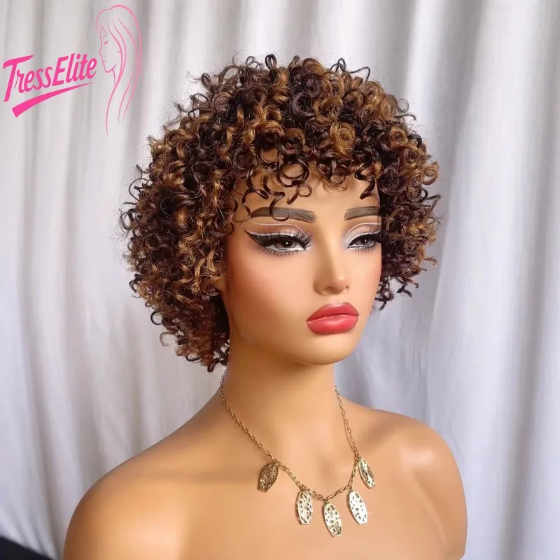 آلية عالية الجودة سماعة شعر بشري كامل شعر مستعار قصير الصوف لفة P4/30 # /اللون الطبيعي 8 بوصة ريمي عذراء برازيلي كثافة 180% #3