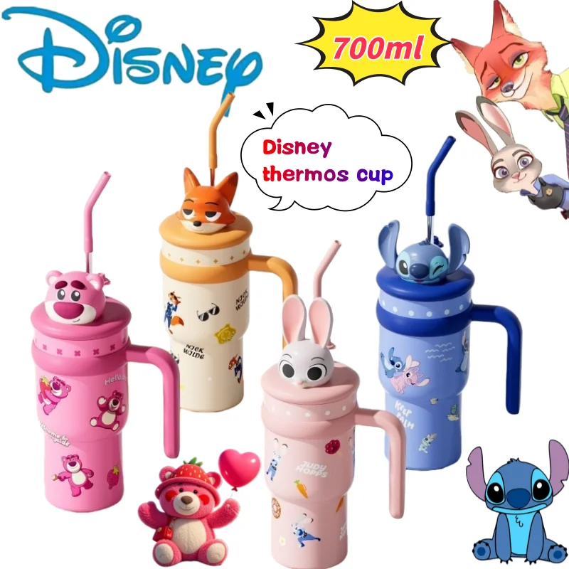

Disney Stitch Judy Hopps Nick Wilde Lotso термос высокого качества с мультяшным принтом для пары большой емкости портативная прямая чашка