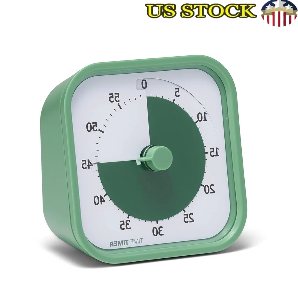 

Kids 60 Minute Analog Countdown Timer Visual Learning Tool Special Needs Desk Activity Organizer with Audible Alert