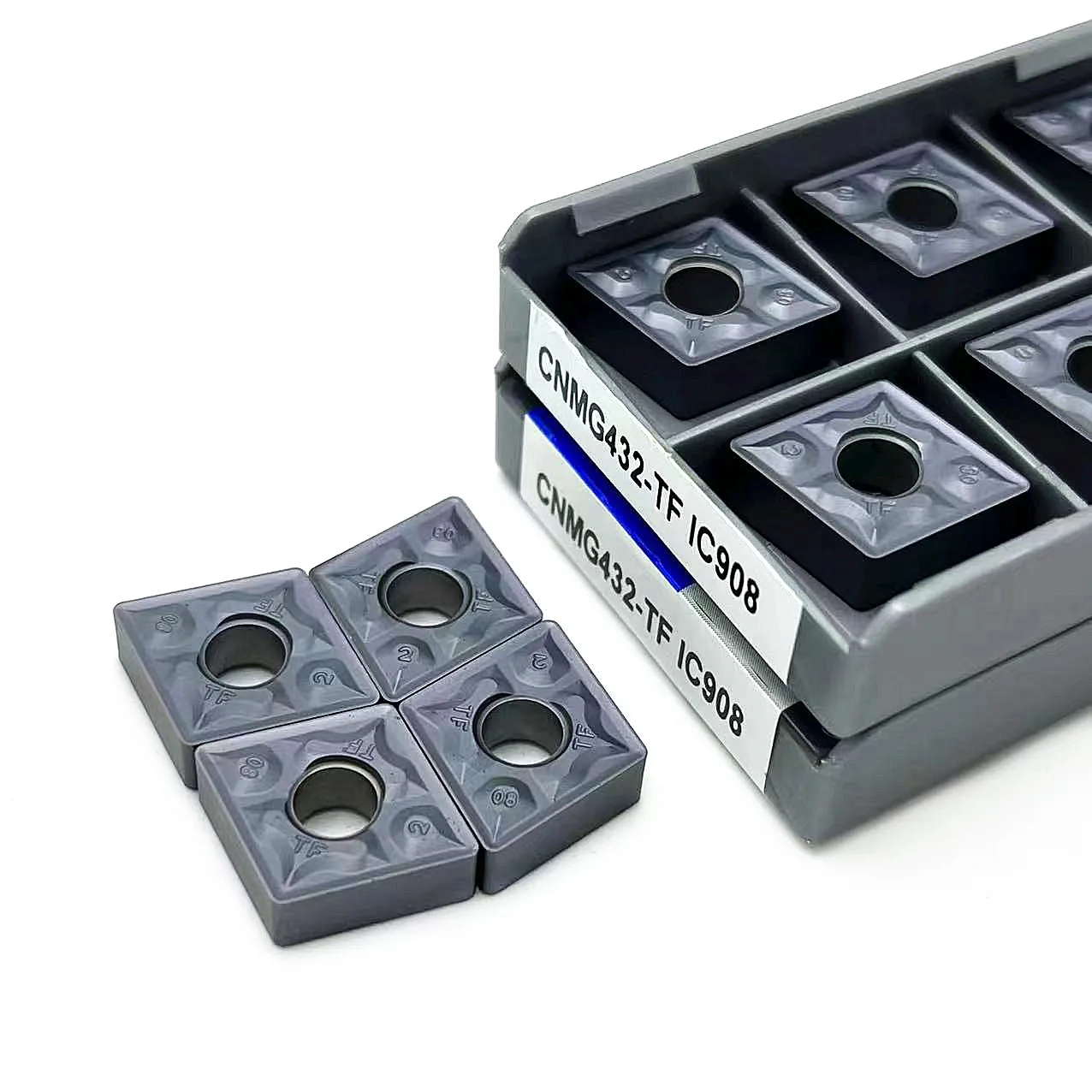 Herramientas de torneado externo interno, cortador de torno de inserción de carburo CNMG120404 TF IC907 CNMG120408 TF IC907, 10 piezas