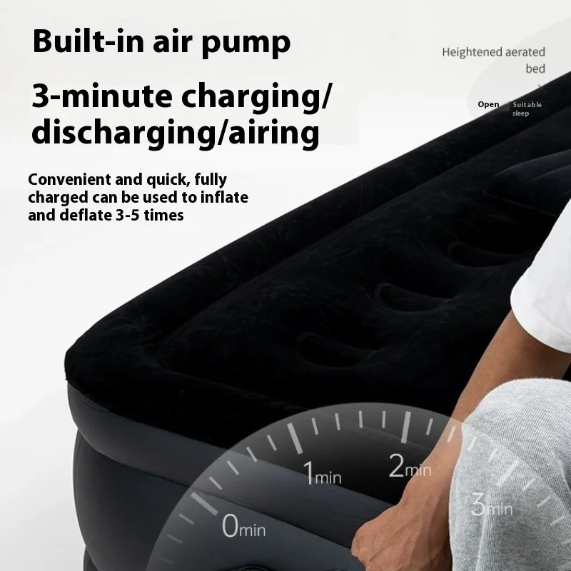 

Уличная походная напольная утолщенная флокированная автоматическая надувная кровать, двойной коврик для кемпинга, сна