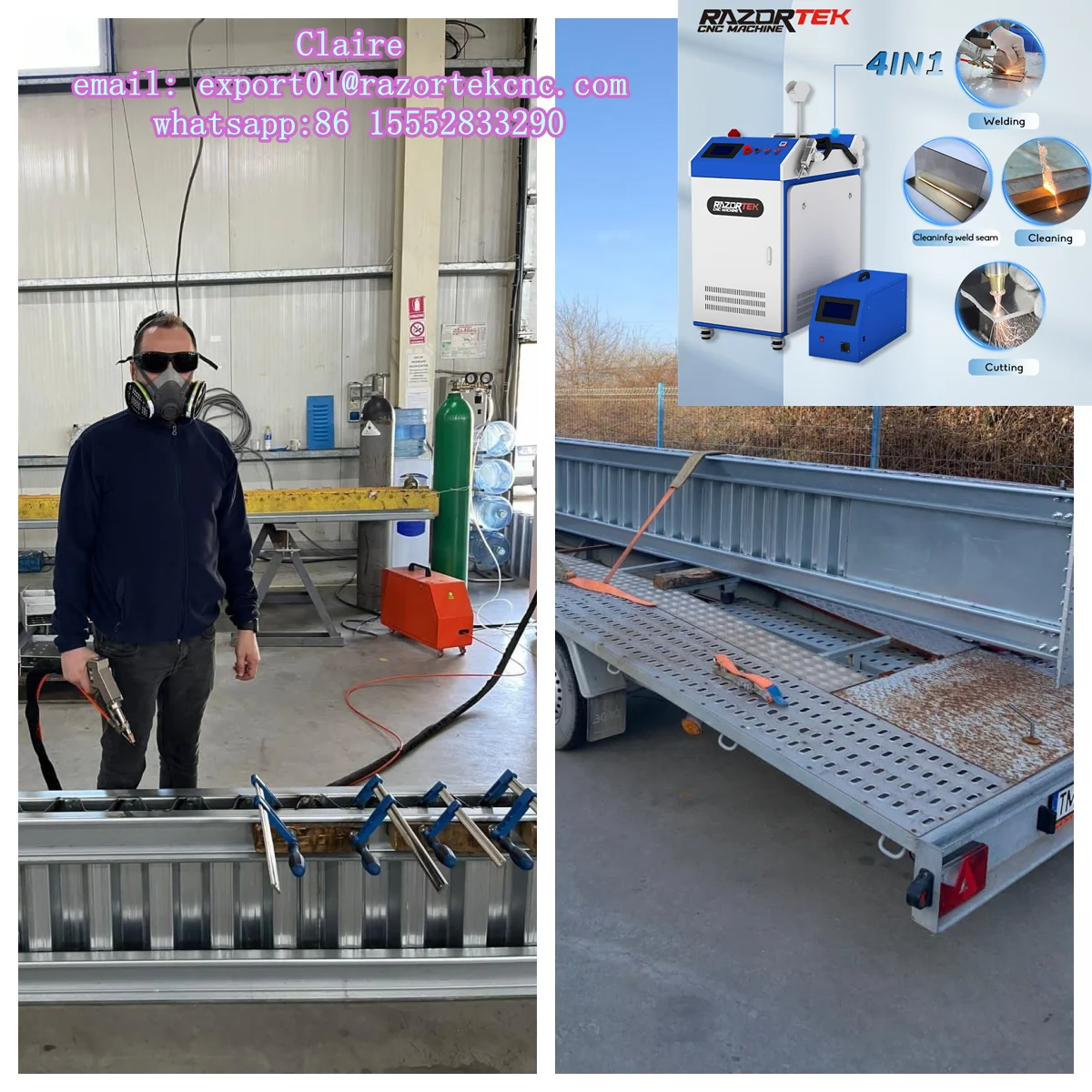 Fiber Laser Cleaning Machine 1000W - Handheld Laser Welder Portable Fiber Laser