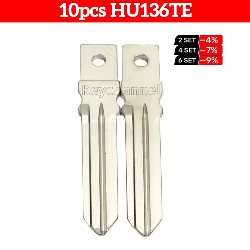 10pcs/bag HU136TE Car Key Blade Original Renault Key Blank with Hole for Renault Logan Uncut Replacement Flip Remote Blank