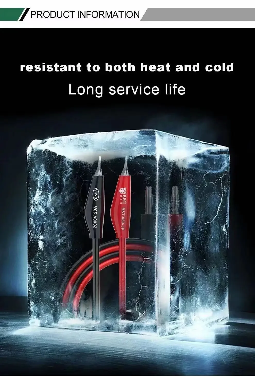 BST-030-JP 2000V 20A Superkonduktor Klip Buaya Uji Timbal Buaya Klip Lab Kabel Uji dengan Silikon Lembut untuk Multimeter