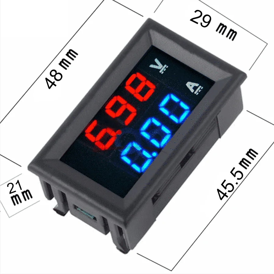 DSN-VC288 DC 100V 10A Voltmeter Ammeter Blue + Red LED Amp Dual Digital Volt Meter Gauge Voltage Current Home Use Tool