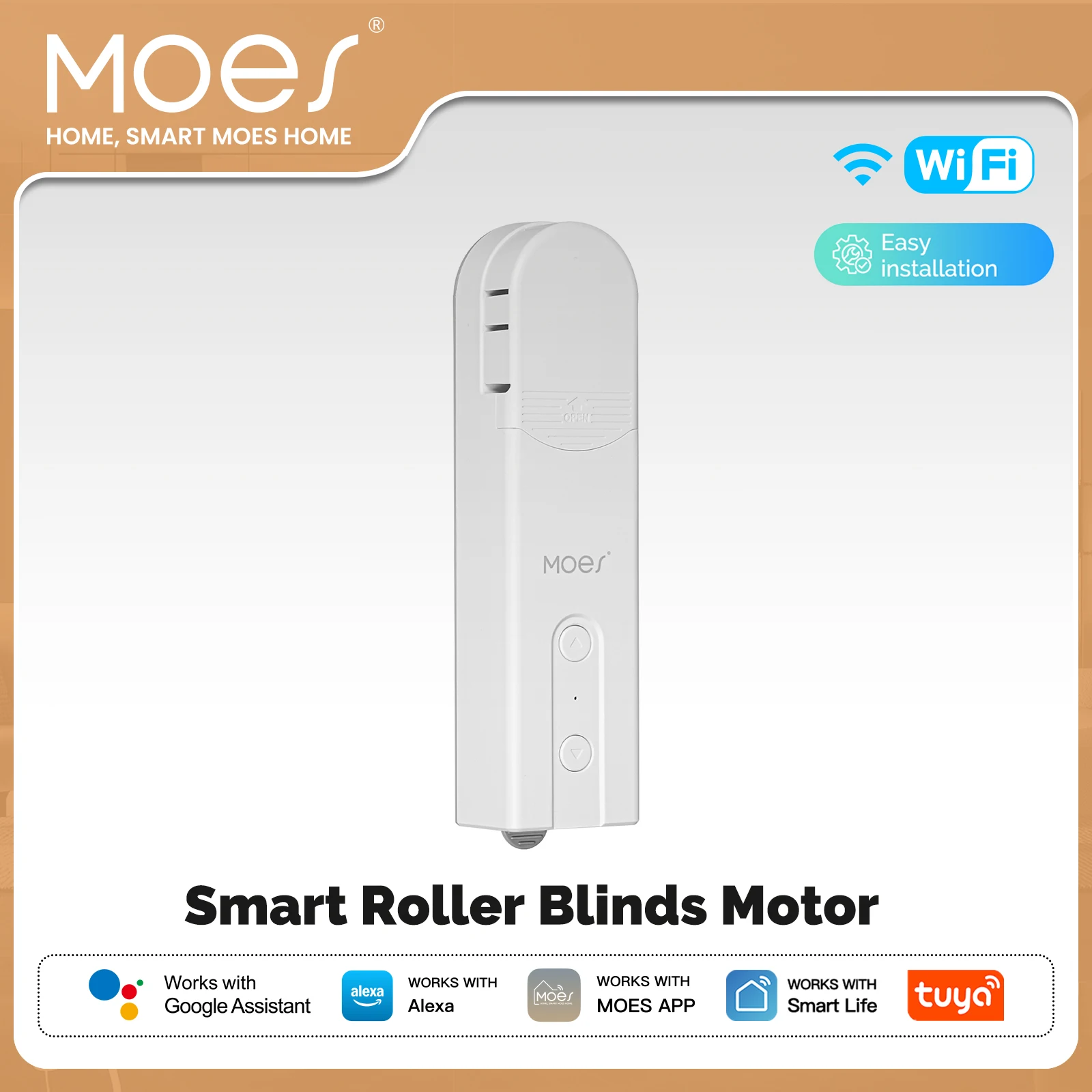 

MOES Tuya Wi-Fi умные рулонные жалюзи, мотор-драйвер, автоматизация электрического штора, тянущий шнур, управление цепочкой, работает с Alexa Google Home