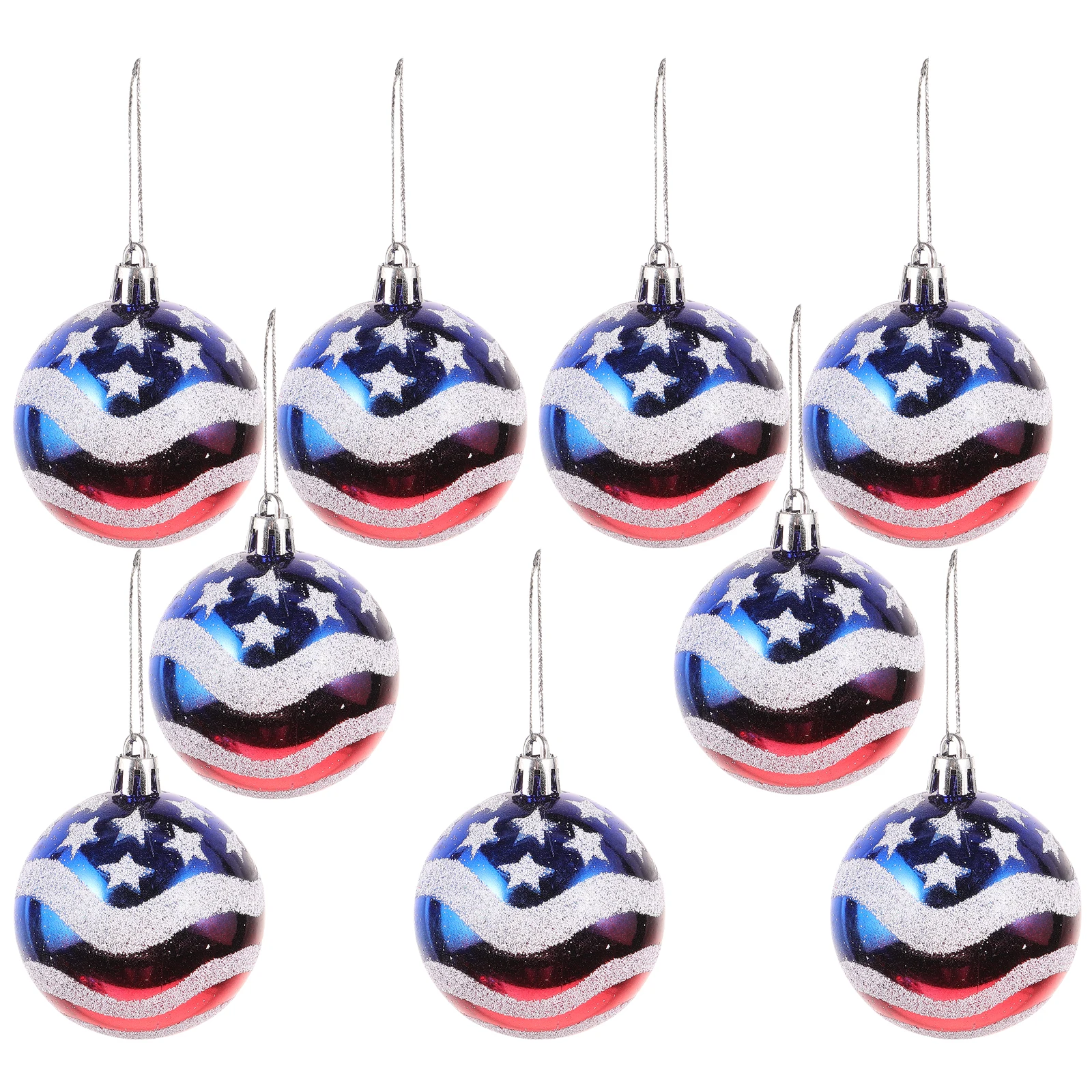 

12Pcs Independence Day Ball Hanging Ornaments Usa Flag Party Decors Creative Wall Door Window Decor Hanging Decor