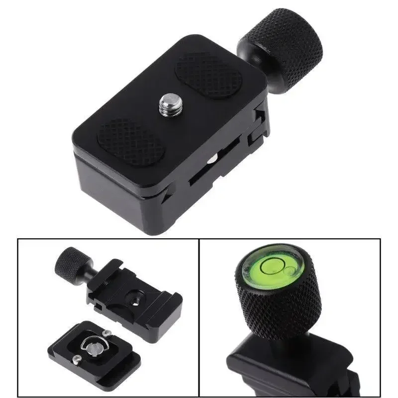 ZLRLMHY Suitable for Camera Tripod Ball Head, 1/4 Quick Release QR Board Clip Adapter Mounting Bracket