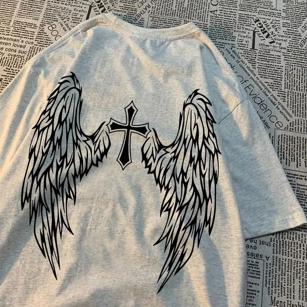 تي شيرت رجالي ونسائي بأنماط مطبوعة، ملابس قطنية، تي شيرت كاجوال بأكمام قصيرة ورقبة دائرية، تي شيرت كبير الحجم #1