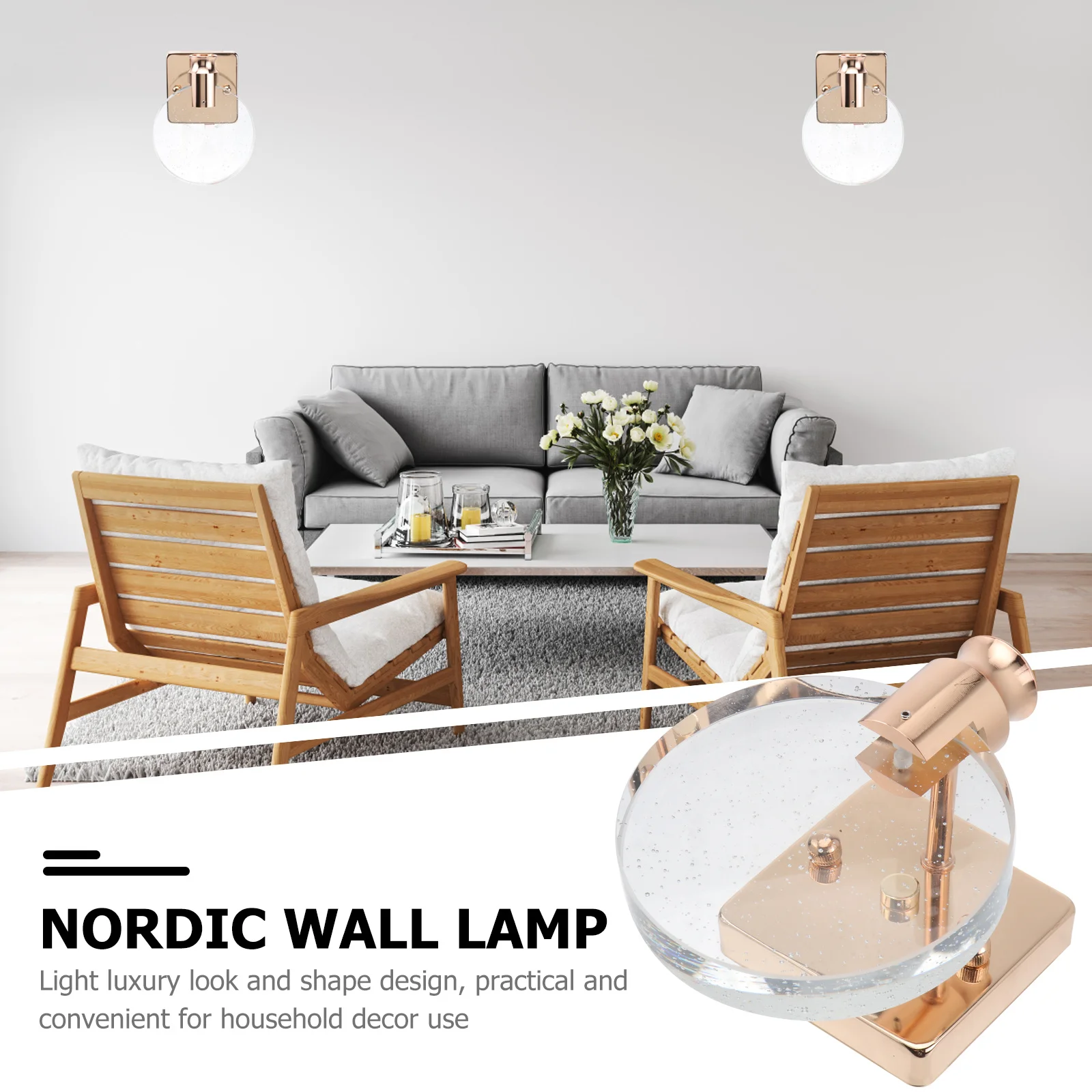 

Modern LED Sconce Light Round Indoor Lamp for Living Room Bedroom Decor