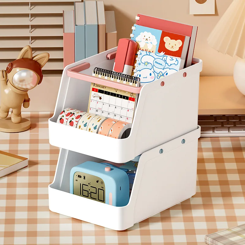 

Portable Storage Box Portable Snack Box Makeup Box Office Desktop Storage Basket Stacking Kitchen Bath Handy Basket