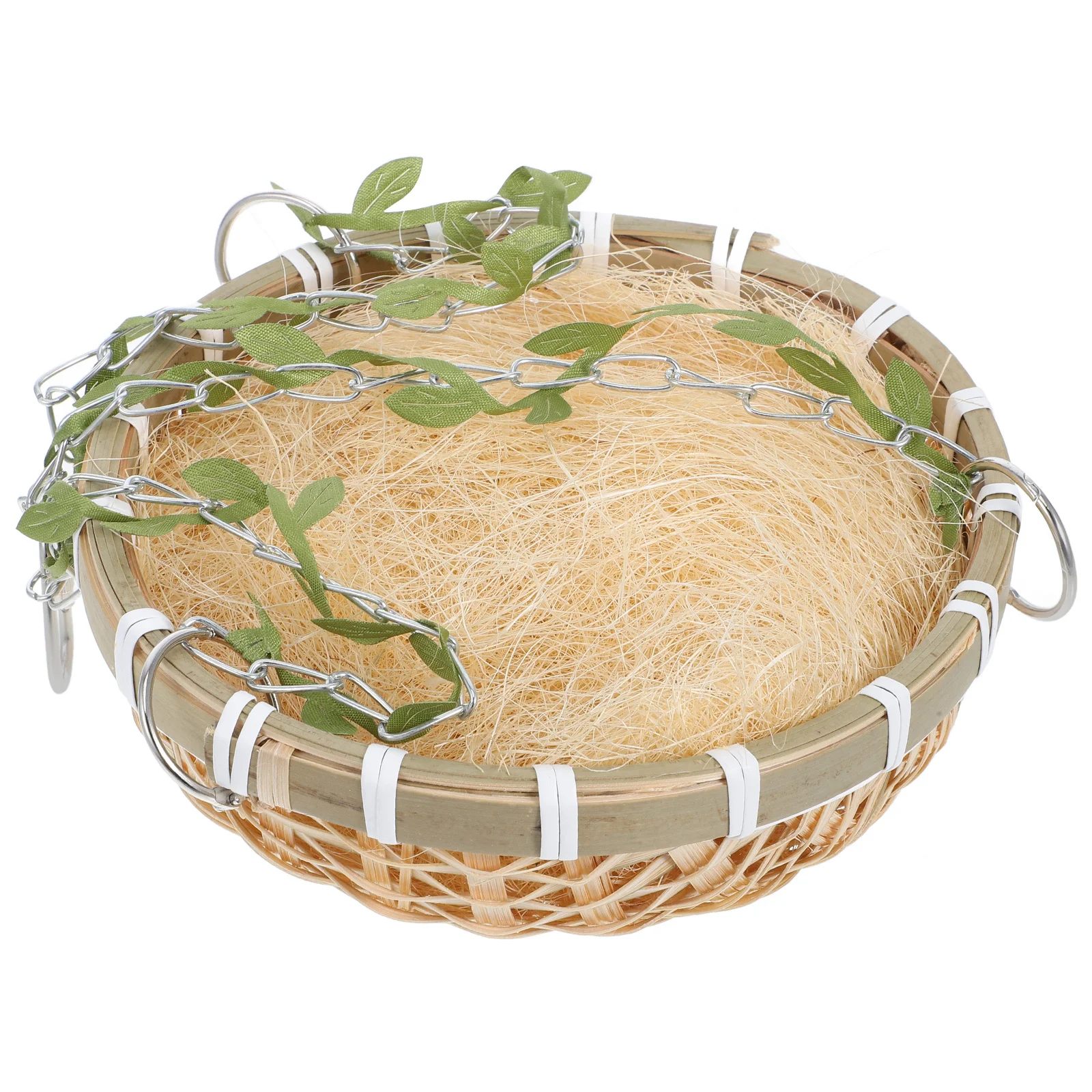 

Bamboo Parrot Nest Hanging Bed Comfortable Space for Birds Outdoor Use Suitable for Parakeet Cockatiel Finch Canary