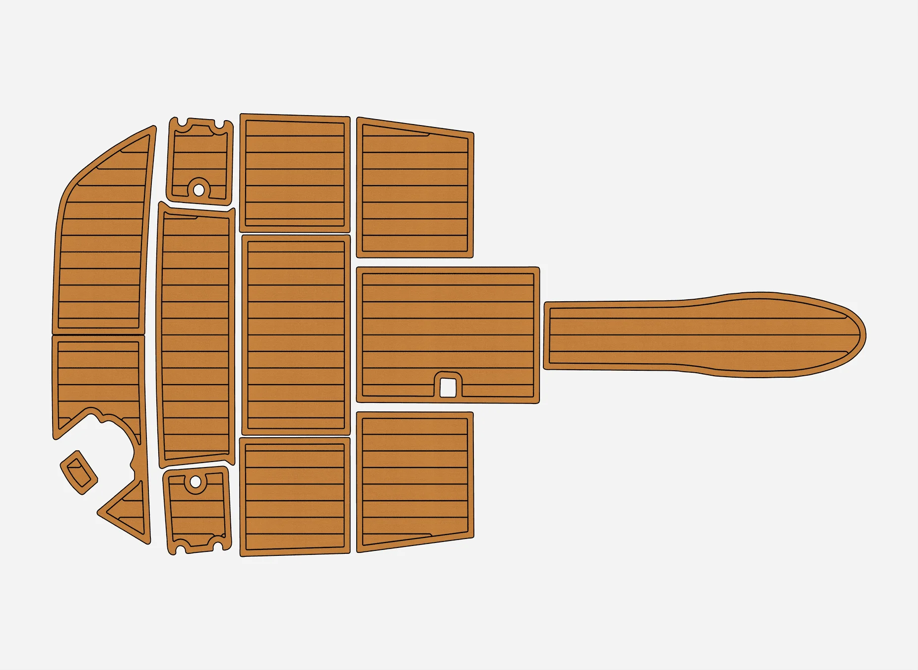 Estera marina de teca sintética EVA antideslizante, autoadhesiva, almohadilla para cabina de yate de 6mm para cubierta de barco Monterey Montura 2003, fácil instalación