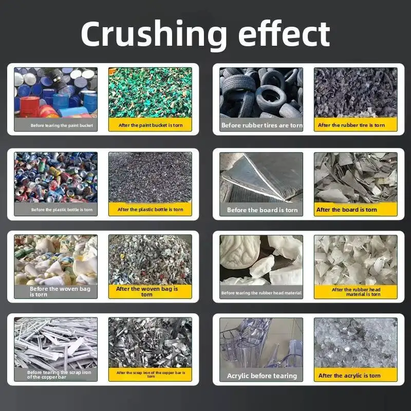 

Wood Rubber Tire Garbage Plastic Industrial Shredder Multifunctional Small Scrap Metal