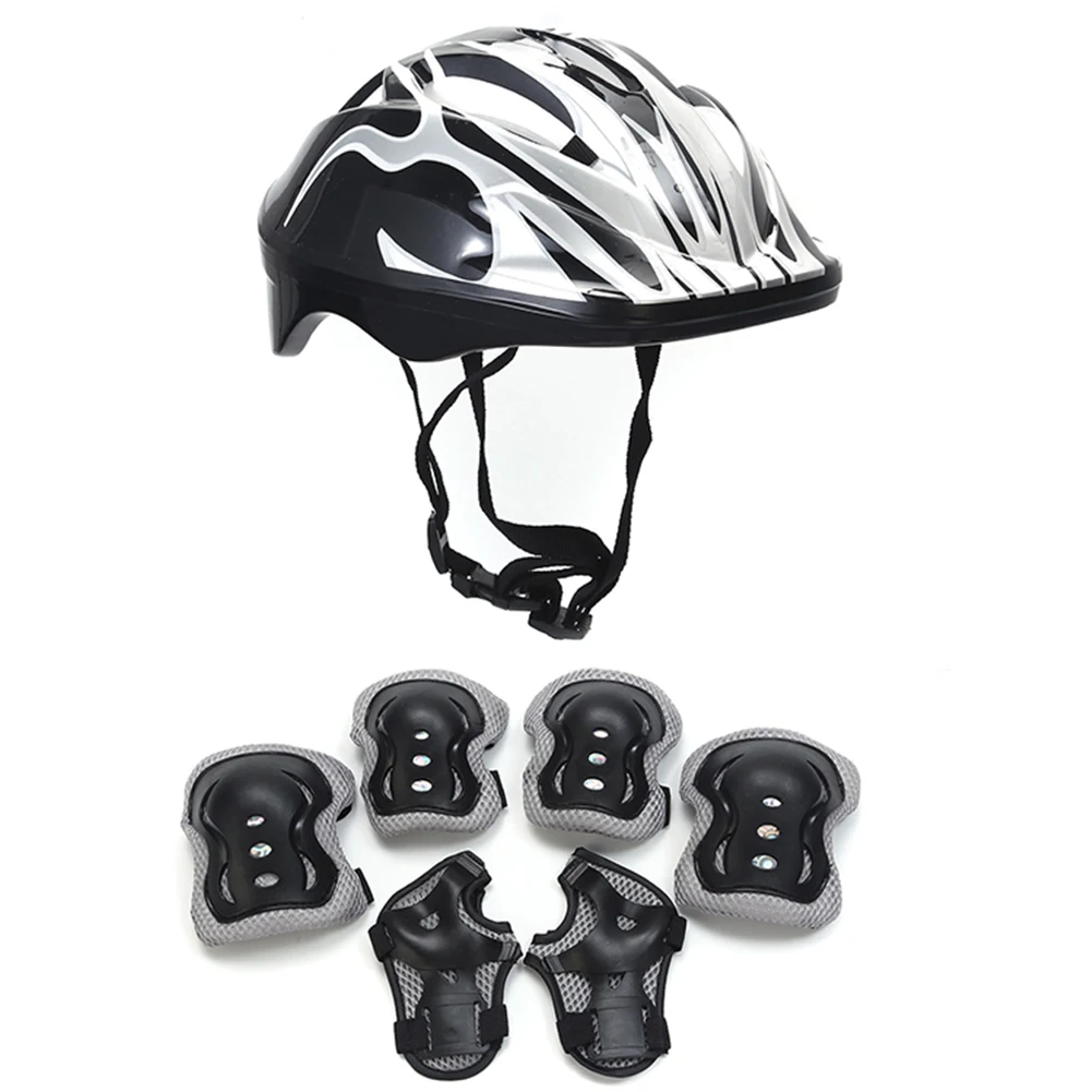 7Pcs/Set Helmet with Knee Pad Elbow Pads Wrist Guards Kids Protective Gear Set for Bicycle Cycling Skateboard Scooter Skating