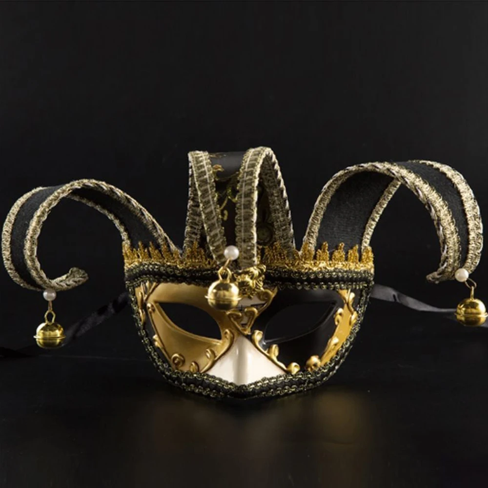 Maschera di Halloween Ball Party Venezia Carnevale mascherato Maschera artistica Puntelli da ballo fatti a mano da donna Personalità Retro Mezza faccia Maschera da uomo