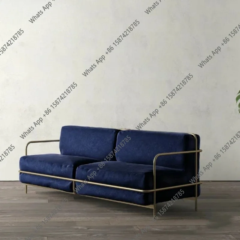 

J Medieval Bauhaus Niche Designer Sofa Small Apartment Stainless Steel Base Corbusier Living Room Sofa