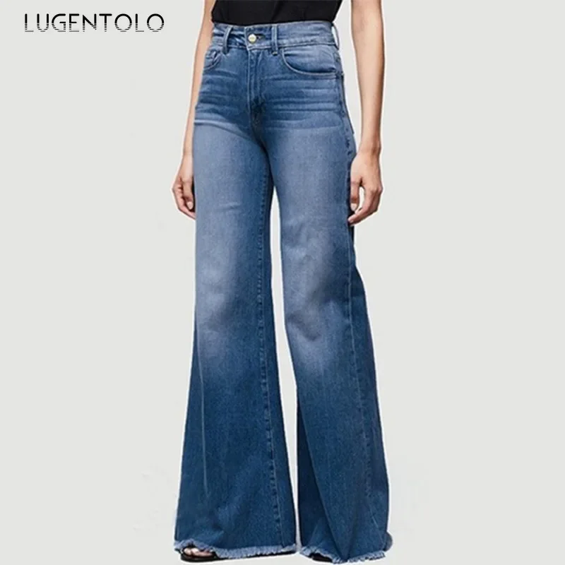 

Women Fashion Jeans 2024 New Y2k Vintage High Waist Gradient Slim Wide Leg Flared Pants Loose Casual Streetwear 4XL Available