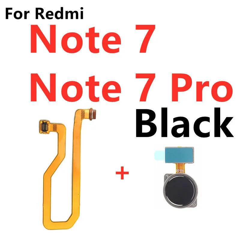 Home Button  For Redmi 7 Menu Key Fingerprint Recognition Sensor Flex Cable Ribbon For Xiaomi Redmi Note 7 / 7 Pro