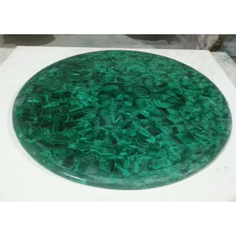 Deluxe dining table Living room natural gem peacock stone table