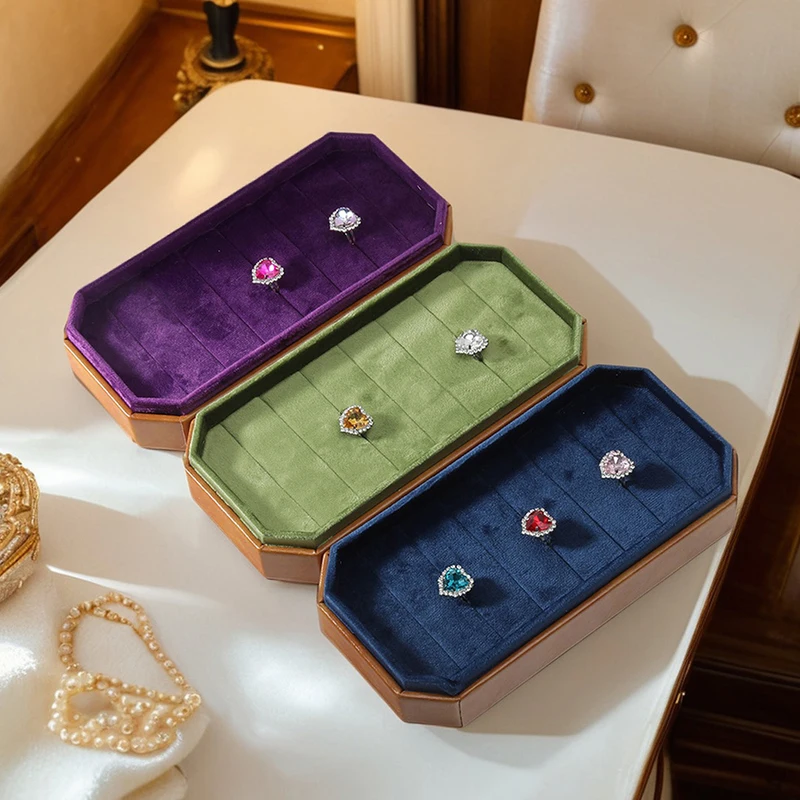 

Ring Jewelry Storage Box Earrings Trinket Displays Cases Portable Rings Protect Boxes Large Capacity Jewellery Organizer Case
