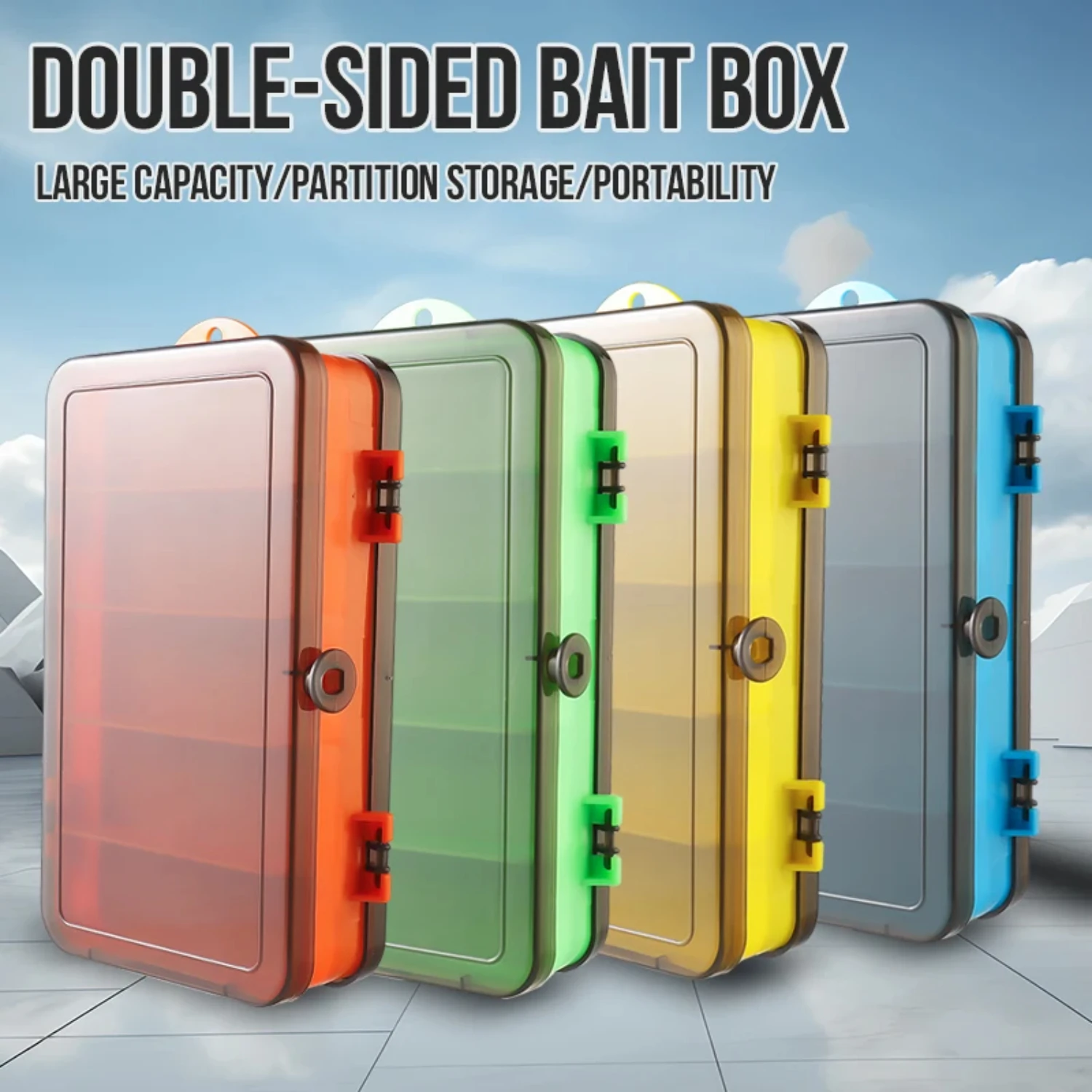 

Multifunction Fishing Tackle 5 Compartments Double Sided Box Fishing Accessories Lure Hook Tool organizer Boxes