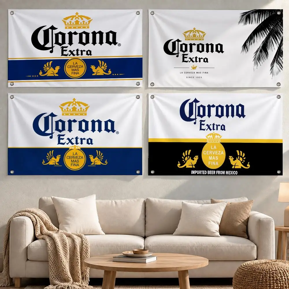 Brand Corona Extra Flags Minimalist Fabric Banner Flags Garden Shop Bedroom Festival Birthday Wall Decor