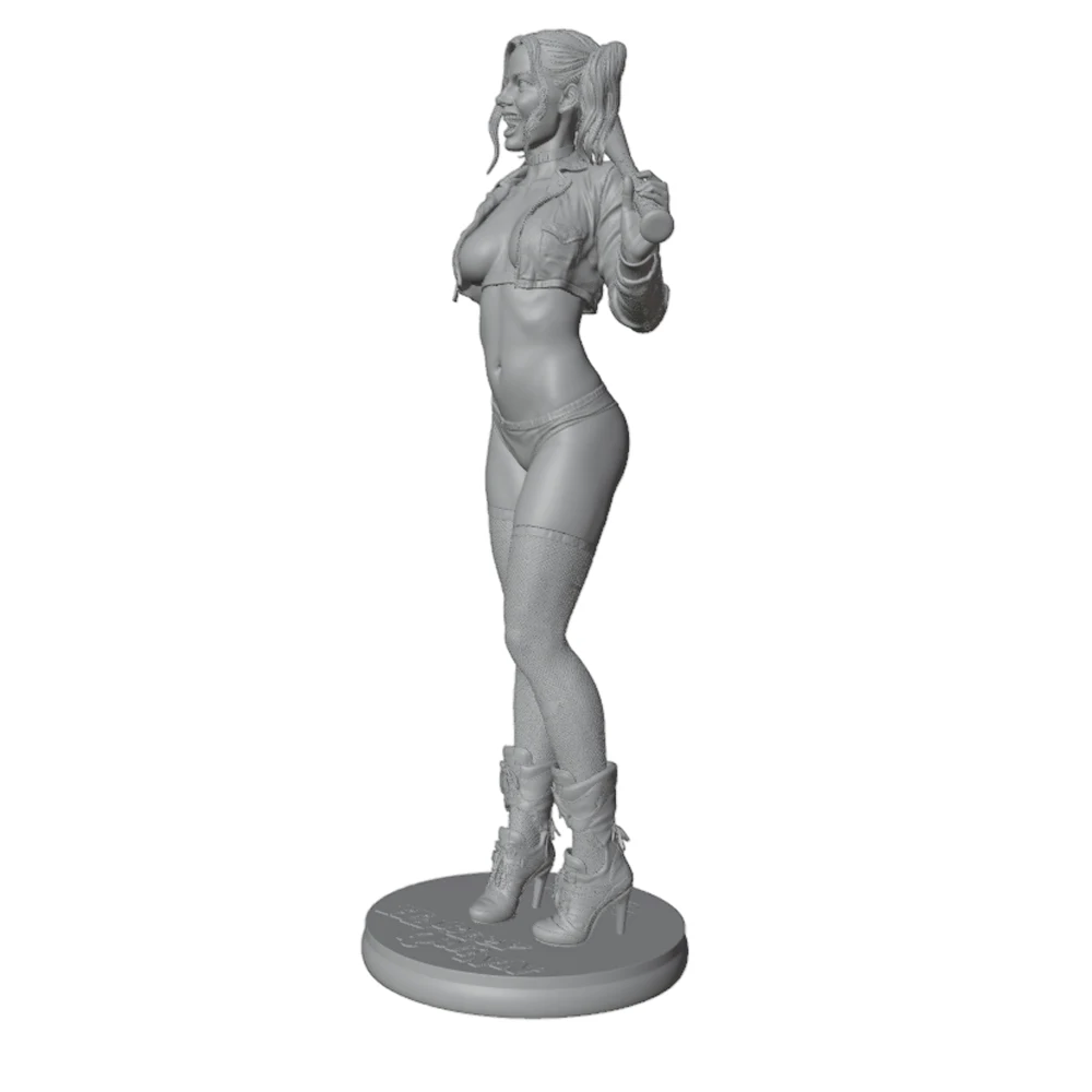 1/24/12/6 Desktop Decoration, Funny and Cute Girl Resin Model Kit, GK Mini 3D Printed Grey Model Doll, DIY Model, Uncolored view 6