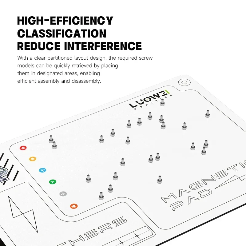 

LUOWEI LW-334 Stable Magnetism Screws Organization Pad for Mobile Phone No Dropping High Temperature Resistance Screw Mat